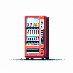 Illustration against light background with space for text, pixel art style