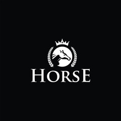 Elegant Horse Logo Design with Equine Silhouette in Lettering