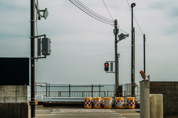 light on the road sea