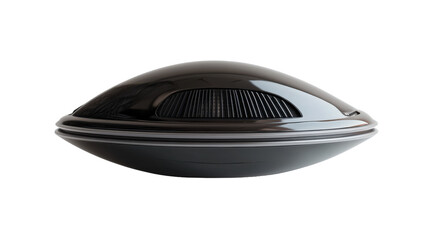 Futuristic flying saucer design on a light background with elegant curves, on the transparent background. PNG Format
