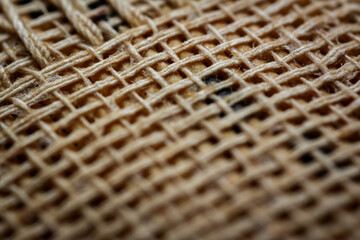 Extreme closeup of an old book from the side. Selective soft focus, shallow depth of field....