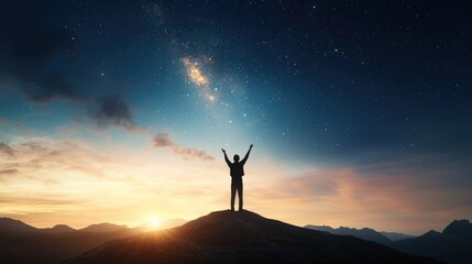 A person reaching for the stars, representing limitless ambition.