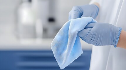 Fototapeta premium Soft Cloth Cleaning Screens for Streak-Free Clarity - Essential Tech Maintenance for Laptops Tablets and Smartphones