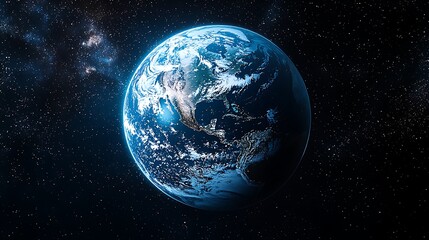Obraz premium Earth Planet Space Background Blue Globe Stars Galaxy World Space Exploration