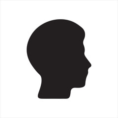 silhouette of a head of men vector on white background 