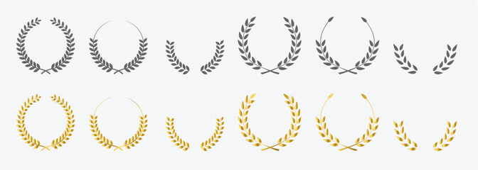 Obraz premium Vector laurel wreath, Laurel wreath victory icon set, Laurel Wreaths Set