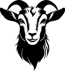 Naklejka premium silhouette goat face vector