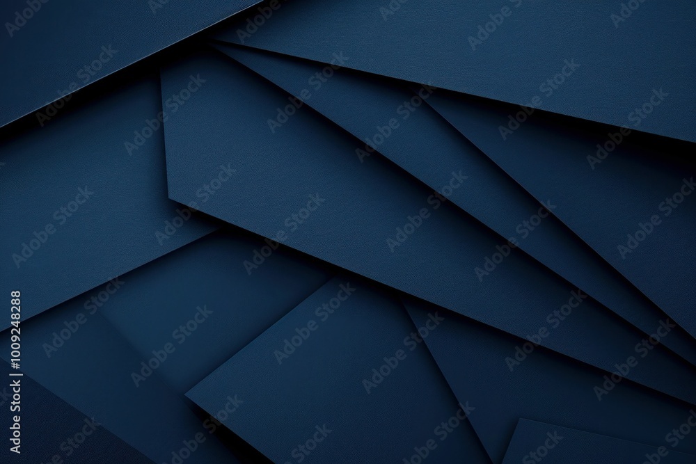 Poster abstract dark blue layered geometric background with sharp edges and pages
