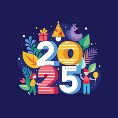 Unique Logo, vector, quote Designs for a Happy New Year 2025