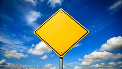 blank yellow road sign	