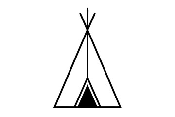   Camping tent icon vector, teepee silhouette, tipi vector  © Trendy CraftSVG 