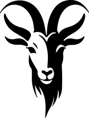silhouette goat face vector