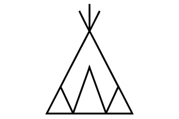   Camping tent icon vector, teepee silhouette, tipi vector  © Trendy CraftSVG 