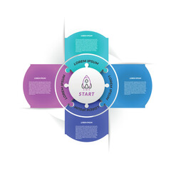 Ultra modern 4 steps business infographics template design
