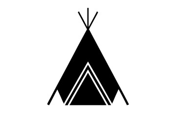   Camping tent icon vector, teepee silhouette, tipi vector  © Trendy CraftSVG 