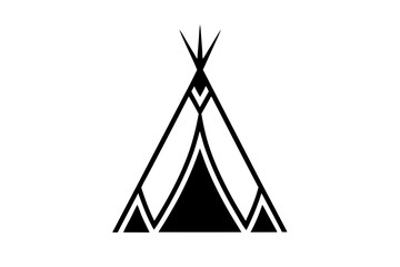   Camping tent icon vector, teepee silhouette, tipi vector  © Trendy CraftSVG 