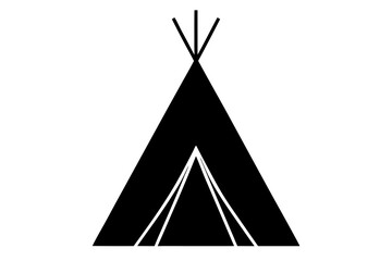   Camping tent icon vector, teepee silhouette, tipi vector  © Trendy CraftSVG 