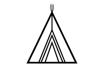   Camping tent icon vector, teepee silhouette, tipi vector  © Trendy CraftSVG 