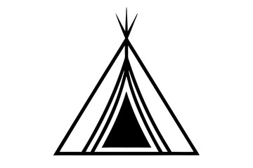   Camping tent icon vector, teepee silhouette, tipi vector  © Trendy CraftSVG 