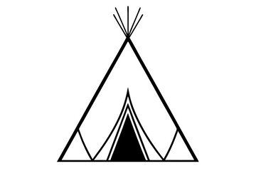   Camping tent icon vector, teepee silhouette, tipi vector  © Trendy CraftSVG 