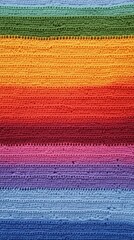 Obraz premium Colorful textured fabric pattern, close-up on vibrant stripes.