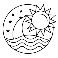 Fototapeta premium sun and moon