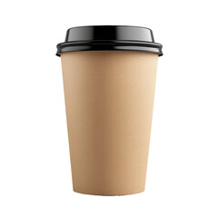 Paper coffee cup on transparent background