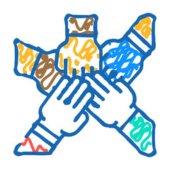 diversity inclusion feminism woman doodle icon sketch vector. diversity inclusion feminism woman sign. isolated symbol illustration