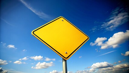 blank yellow road sign	