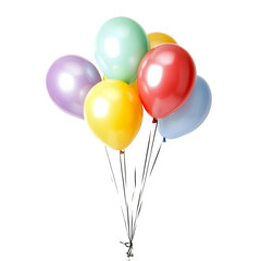 red and yellow balloons isolated on a transparent background
