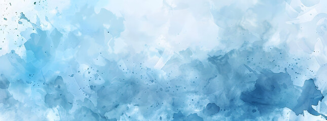 Obraz premium Abstract light blue watercolor background banner, pastel colors 