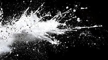   Black-and-white image of a splattering milk bottle