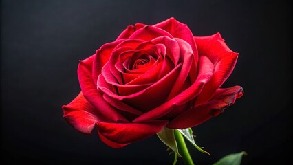 Elegant Red Rose on a Black Background Perfect for Romantic or Artistic Designs and Projects