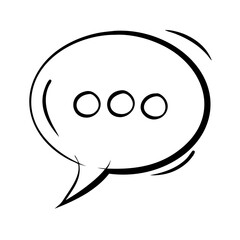 Hand-drawn speech bubble with ellipsis indicating ongoing conversation