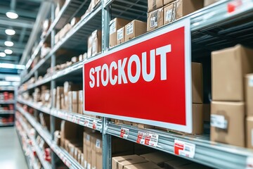 Fototapeta premium Stockout sign in a retail store aisle