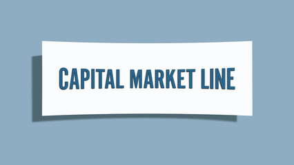 Capital Market Line. A card isolated on blue background.