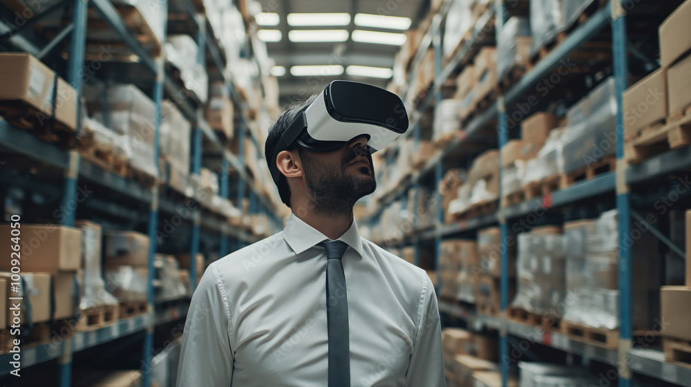 Poster manager in modern warehouse using artificial intelligence and virtual reality based technology for l