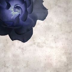 square stylish old textured paper background with blue flowers