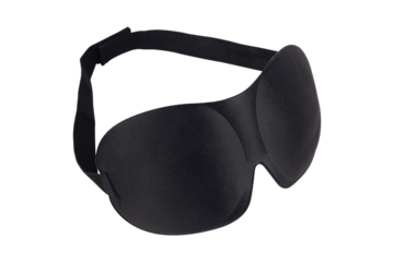 black sleep mask isolated from background
