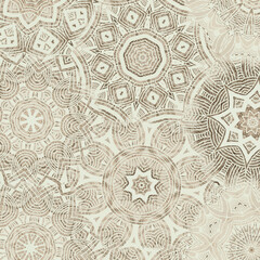 Brown Line art optical art. Psychedelic background. Monochrome background. Optical illusion style. Black dark background. Modern pattern. Abstract graphic texture. Graphic ornament