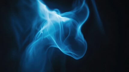 Ethereal blue smoke swirling gracefully against a dark background.