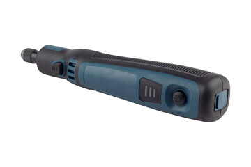 hand-held electric engraver on battery isolated from background