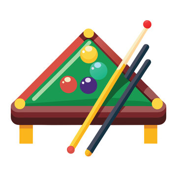recommend clip art: Pool billiards, human next to red table with snooker cues and balls, logo design. Billiards sports game and tournament with the player, vector design and illustration, silhouette 