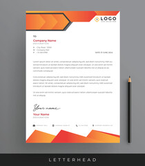 Orange Gradient Corporate Business Letterhead Design Minimalist Letterhead Template