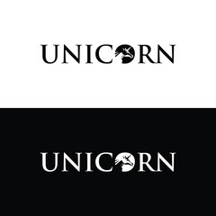 Regal Unicorn Logo Design with Crown and Laurel in Elegant Typography