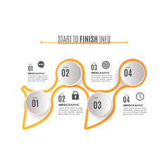 Yellow Infographic template with steps

