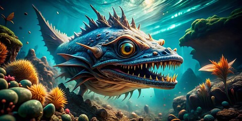 Enigmatic Ocean Monsters: Mysterious Creatures Beneath the Waves in an Underwater Fantasy World