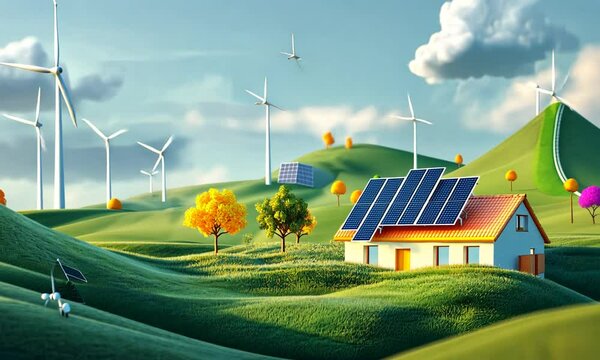 landscape with house and windmill