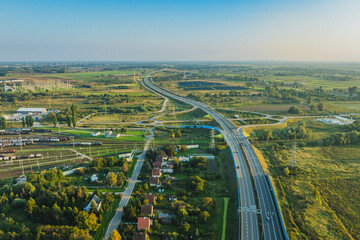 Road junction in Gdańsk. The intersection of ul. Sucharskiego and ul. Elbląska.