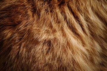 Fototapeta premium Close-up of fluffy brown fur texture